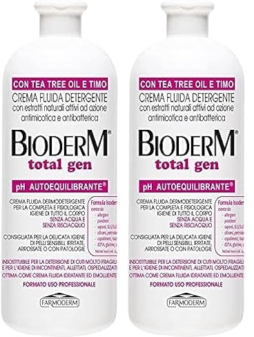 BioDerm Total Gen con Tea Tree Oil Timo - Flacone da 1000 ml (Confezione da 2)