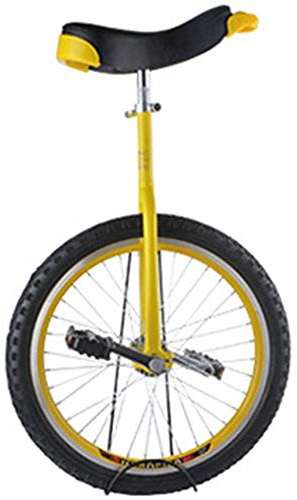 Enhjuling, 24/20/18/16 tums enhjulingar for vuxna, med extra tjocka däck i legering, justerbar sadel(Giallo,18inches)