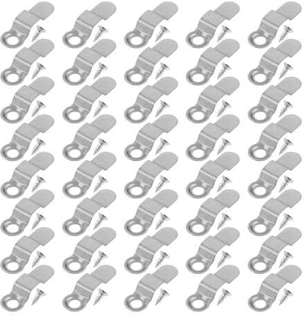 NUOBESTY 120 Botones Giratorios de Hierro para Marcos de Fotos, Clips de Sujeción con Tornillos para Fijación de Panel Trasero, Kit de 120 Piezas en Color Plateado para Colgar