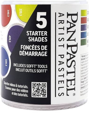 PanPastel Artist Pastels by GOLDEN, Starter Shades Set, 5 Color, Professional Artist Pastels, Unique Pan Format (cake-like)