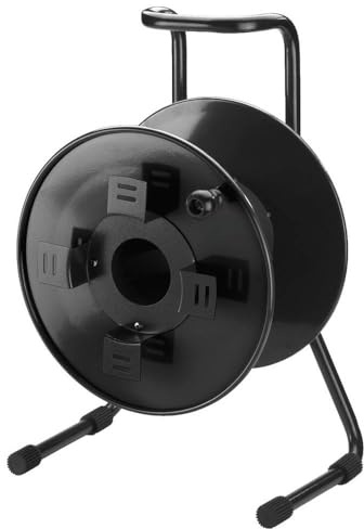 MONACOR MCR-6 professionelle Leer-Trommel in einer robusten, bühnentauglichen Ausführung für Kabel bis 100 m, leere Kabel-Trommel aus Metall mit Stahlrohrgestell, in Schwarz, 25.1910