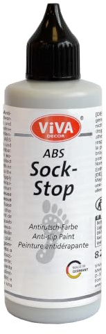 Viva Decor®️ ABS-sockstop (82 ml, pärlgrå) stopp för strumpor – halkfria noppor för strumpor – strumpor stopp – halkskydd för strumpor – ABS-färg – tillverkad i Tyskland