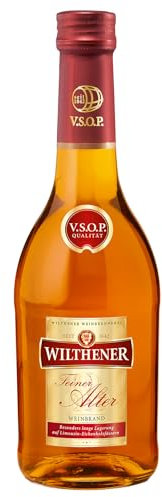 WILTHENER Feiner Alter Weinbrand I V.S.O.P.-Qualität I Lagerung auf Limousin-Eichenholzfässern I 36% vol. I 0,35 l