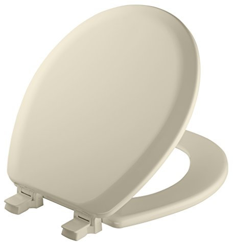 Mayfair Cameron Biscuit Toilet Seat, Non Slip Heavy Duty Wood, Easy Clean, Made in USA, Round