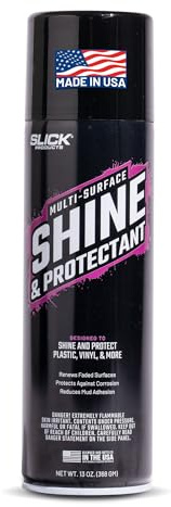 Slick Products Shine & Protectant Spray 17.35 FL OZ. - High Gloss Clear Coating Renew Vinyl, Plastic, Rubber, Trim, Tire, Car, Truck, Motorcycle, Dirt Bike