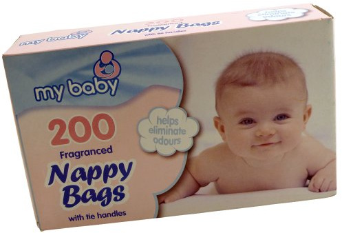 Baby Fragranced Disposable Nappy Bags with Tie Handles (Pack of 200)