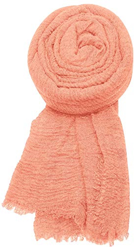 World of Shawls Chic Ladies Cotton Blend Crinkle Distressed Effect Scarf with Fringed Edges