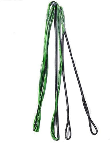 AMEYXGS Tiro con Arco 60-70 Pulgadas Cuerda de Arco de Repuesto Hecha a Mano para Arco Recurvo Tradicional Accesorio de Arco Largo (Verde y Negro, 60 Pulgadas)