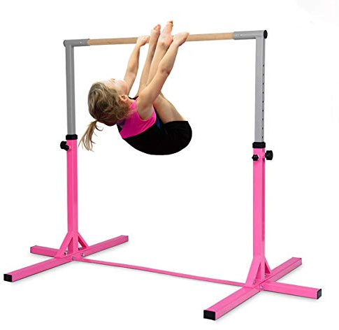 Barra de Gimnasia Deportiva Horizontal Entrenamiento para Niños Altura Ajustable 136 x 200 x 95-150 cm (Ancho x Largo x Alto)
