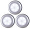 STAR-SPANGLED Schrankleuchten LED Batterie Bewegungsmelder, Schrankbeleuchtung Akku, Nachtlicht mit Haftend, Sensor Licht für Flur, Treppen, Kabinett, Küche (7cm, Silberner, Kaltweiß, 3 Stück)