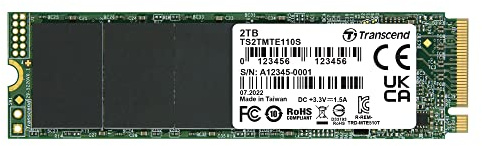 Transcend 2TB MTE110S NVMe PCIe Gen3 x4 M.2 2280 interne SSD 3D TLC NAND - TS2TMTE110S