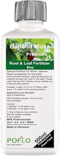 POFLO Banana Musa Ensete Liquid Fertilizer HighTech NPK, root soil foliar fertilizer - Plant Food (500ml)