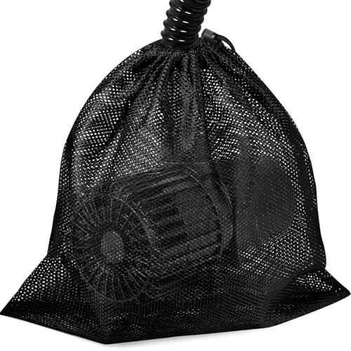Hecaty 17.7x 17.7 Large Pump Barrier Bag, Pond Pump Filter Bag, Black Media Bag Large Pump Nylon Mesh Bag for Pond Swimming Pool Filters(Black) (12.2 x 15.9)