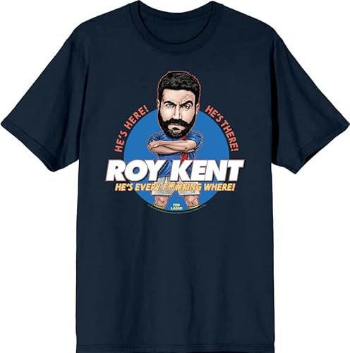 Ted Lasso Roy Kent Bobble Head Crew Neck Short Sleeve Navy Men's T-Shirt-XXL