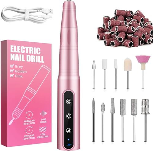 Lijadora de uñas inalámbrica, lima de uñas eléctrica para set de manicura eléctrica 11 en 1 portátil para semipermanente, uñas naturales y cutículas, ideal para uso doméstico