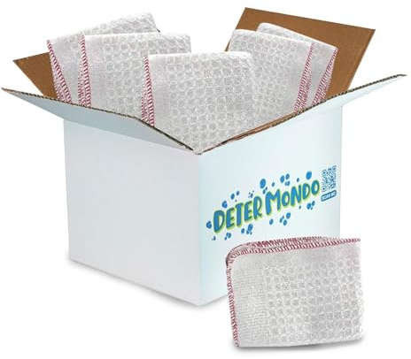 DETERMONDO Set 12 Panni Straccio Lavapavimenti 50x70 cm in Cotone per Pulizia Pavimenti e Uso Domestico