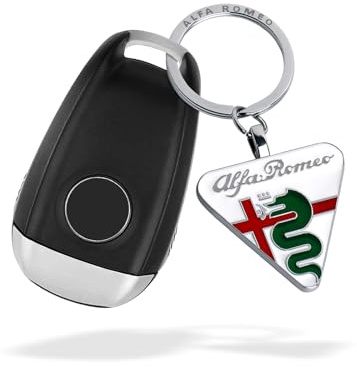 OYDDL Universal bil logotyp skydd metall kolfiber nyckelring emblem lämplig för Alfa Romeo Giulia Stelvio 159 Brera 147 156 Giulietta tillbehör