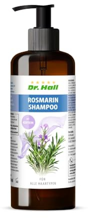 Dr. Hall Rosmarin Shampoo mit Koffein - pflegendes Naturshampoo für mehr Volumen & Fülle, geeignet für alle Haartypen, 250 ml