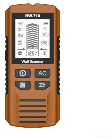 Scanner mural multifonction avec écran LCD pour poutres en bois, tuyaux électriques, murs, plafonds, sols, scanners muraux, détecteurs de métaux (jaune)