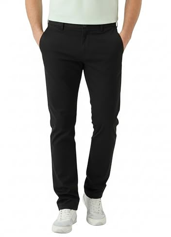 JMOJO Chinos Trousers Men – Slim Fit Wrinkle Resistant Stretch Cotton Pants – Smart Casual Wear for Office, Travel & Weekend