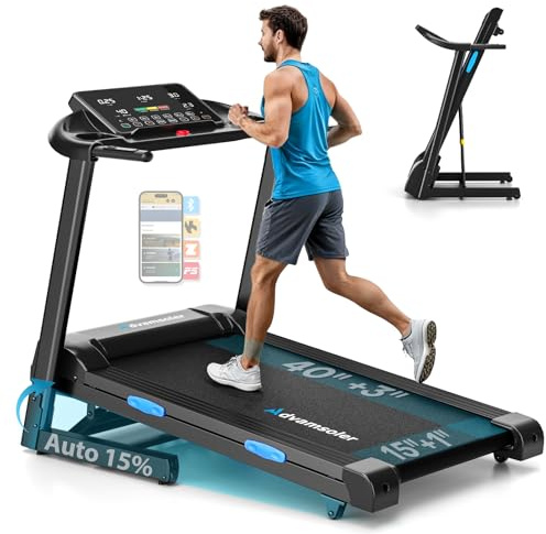 Treadmills Foldable with Electric Auto 15% Incline,3.0HP Walking Pad 1-14KM/H for Home Gym Jogging,352LB Capacity Running Machine with LED Display & Fitness App