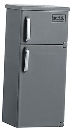 Milageto Muebles de casa de muñecas a Escala 1:12, Nevera, Muebles en Miniatura, Juguete Educativo, Accesorios para casa de muñecas DIY para niños de 3 años o, Gris