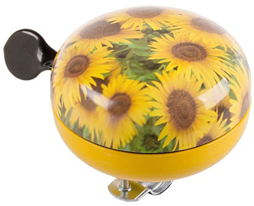RTV Fahrradklingel Sonnenblume 2-Klang Ding Dong Fahrradglocke, gelb/Grün