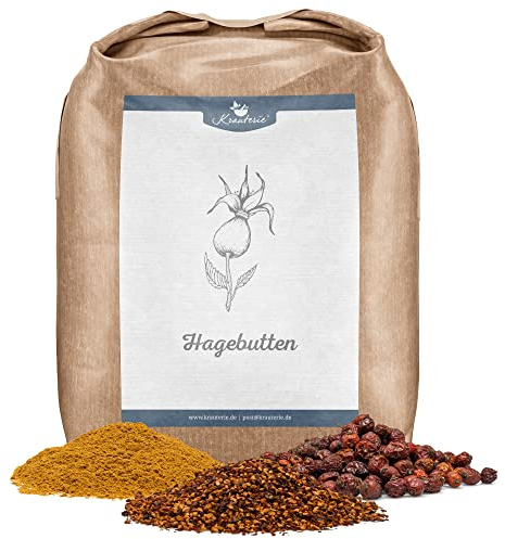 Krauterie Hagebutten in Spitzenqualität (1000 g) - Einzelfuttermittel als artgerechtes und zuckerfreies Leckerli für Pferde, ganz