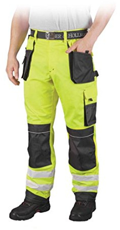Warnschutzhose mit Reflektionsstreifen orange neon gelb Arbeitshose Warnschutz Reflektionsstreifen 50 neongelb