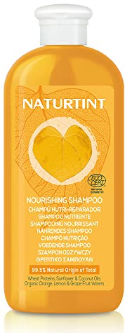 Naturtint Shampoo. Tiefe Pflege und Reparatur. Trockenes und Geschädigtes Haar. 99% Natürliche Inhaltsstoffe. Silikon- und Parabenfrei. Fruchtiges Wasser aus Orangen, Zitronen und Trauben - 330ml