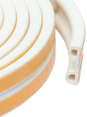 FENSTERDICHTUNG selbstklebend - Dichtband Türdichtung Gummidichtung Fensterdichtband Tür Fenster (6 m, P - Profil, Weiss)