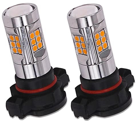 HSUN PSY24W - Bombillas LED, sistema Canbus integrado sin errores con chipsets 30LED-SMD3030, bombillas extremadamente brillantes, 12 V-24 V para luz antiniebla de coche, luz intermitente y más,