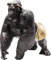 Kare Design Deko Objekt Monkey Beach Grau/Schwarz, Deko Figur, Deko Objekt, Affenmotiv, Accessoire, Wohnzimmer, Deko für Regale oder Sideboards, Deko Skulptur, Dekoration, 30x30x21 cm (H/B/T)