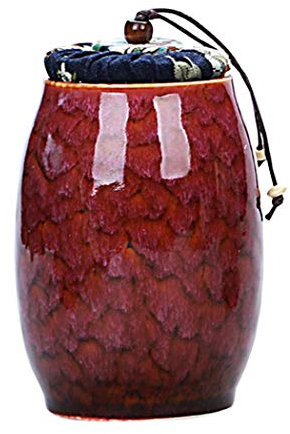 Vintage Style Storage Jars Canister Traditional Tea Cans Ceramic Tea Jar with Sealed Lids for Home Kitchen Dining Decoration (Red)