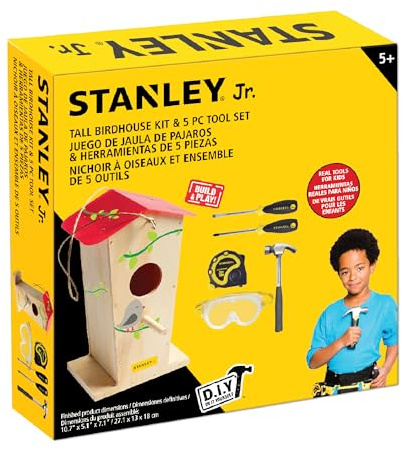 STANLEY Jr. Wooden Kit - Creative Arts and Crafts Set for Kids and Adults (Wooden Birdhouse (New))
