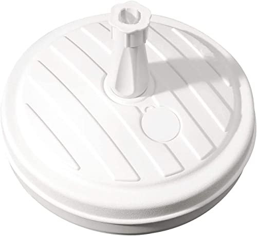 Unibos Have Duty Garden Parasol Base Water Sand Fillable Stand 14L Umbrella Parasol Base Stand Water Sand Plastic Pole Sun Shade Garden Beach Patio Parasol Pole Holder (WHITE BASE)