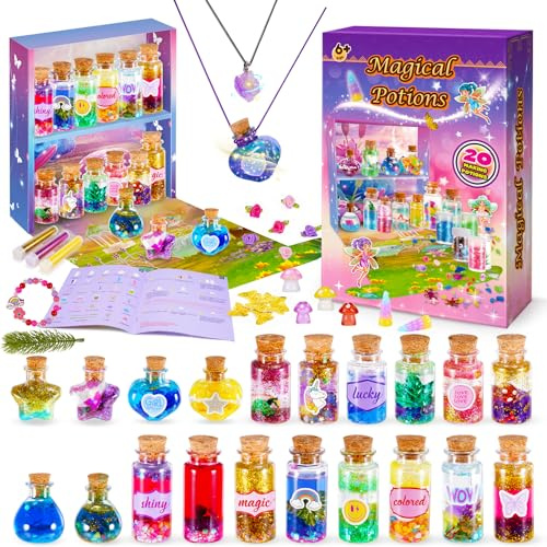 Adeokay Kit di Pozioni Magiche Bambini 6 7 8 9 10 Anni,20 Pozioni Magia Fai da Te Lavoretti Creativi Giocattoli Artigianali Giochi per Bambini Regali di Natale e Compleanno Regalo per Bambina