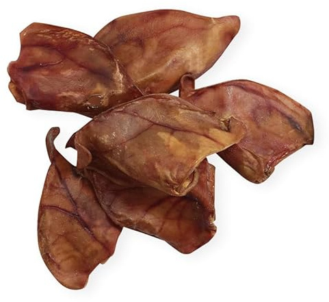 Superpet Large Pigs Ears for Dogs (Pack of 10), Long Lasting Natural Dog Treats, Grain Free and High Protein, Single Ingredient Dog Chews for All Breeds