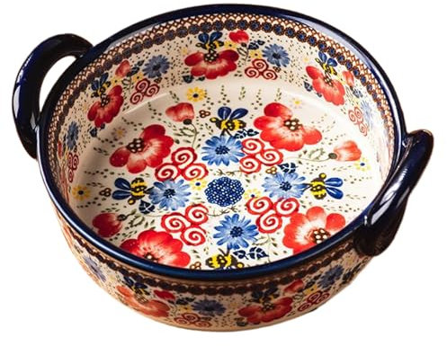 Casserole Plats pour le four | plat de cuisson, plat de four en céramique résistant à la chaleur à deux poignées, plat de lasagne rectangulaire à imprimé floral, casserole lavable non glissante pour