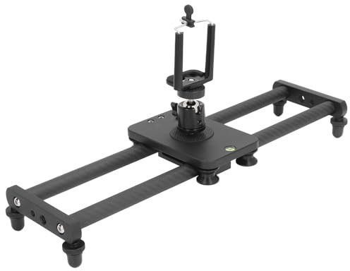 Ycauty Carrello Scorrevole per Fotocamera Carrello Scorrevole in Fibra di Carbonio Funzionamento Regolare per Videocamera DSLR Telefono 3 Kg 16 Pollici Materiale Leggero