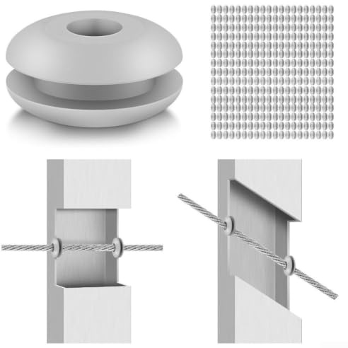 Kabelräcke, gummitätningar 1/8 5/32 3/16, väderbeständiga skyddsmanschetter av elastomer för metallstolpar, fuktskydd för trappräcke och staket utomhus, grå (50 st)