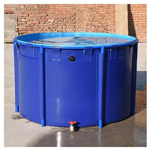 Utomhus PVC fiskdamm – 1,2 x 1,2 x 0,6 m pool över mark för Koi Water Sto trädgårdsriggat fisklivsmiljö & tic växter – enkel installation och lätt