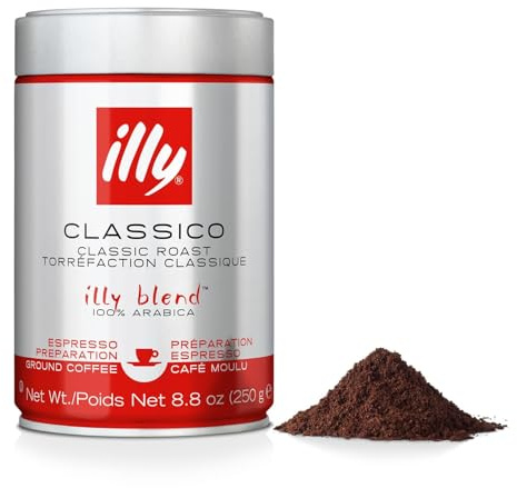 ILLY CAFFE Medium Roast Espresso Classico Ground Coffee, 8.8 OZ