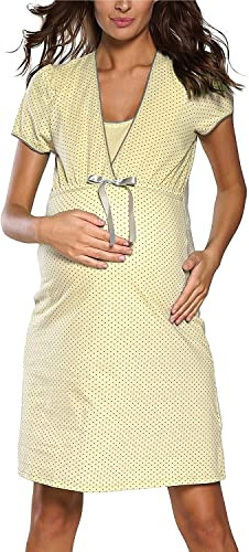Italian Fashion IF Nattlinne För Kvinnor Ammande Nattlinne Gravid Graviditet Sovkläder Gravidmode Med Fullängds Knappslå Födelseskjorta För Gravida Kvinnor