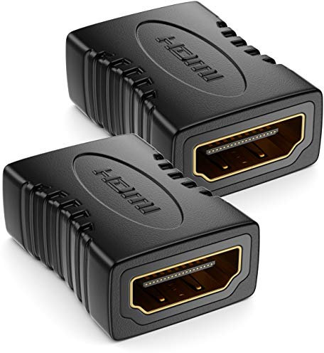 deleyCON 2 conectores HDMI hembra a HDMI hembra, conector alargador HDMI FullHD 4K HDR ARC para televisor, proyector, PC, portátil, PS4, PS5, Xbox, 2 unidades