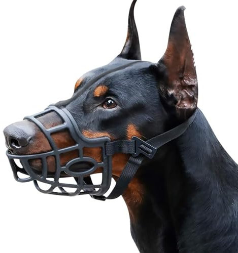 Maulkorb für Hunde, atmungsaktiver Korbmaulkörbe für kleine, mittlere, große und XL-Hunde, stoppen Sie Beißen, Bellen und Kauen (XXL - Dane, Schwarz)