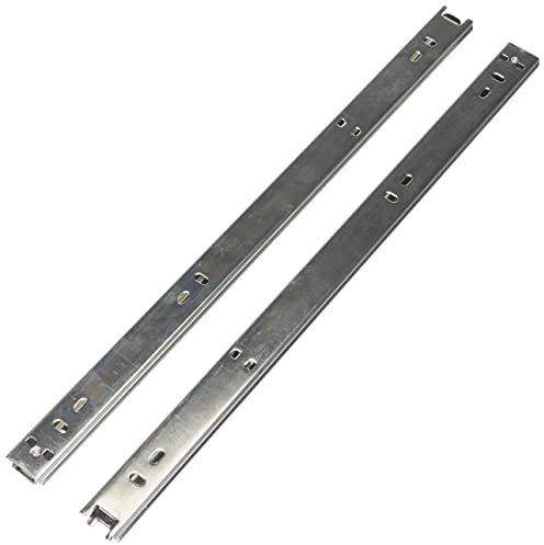 Guide per cassetti a sfera, Acciaio zincato antiruggine, Misura 27 mm x 400 mm, Confezione 2 pezzi