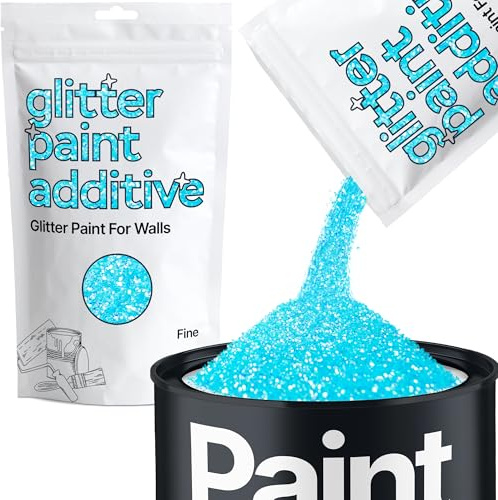 Hemway Baby Blue Iridescent Glitter Paint Additive Fine 100g Adding Sparkle | for Paints & Varnish | Paint Walls Sparkly Add to Emulsion, Acrylic or Lacquer Indoor