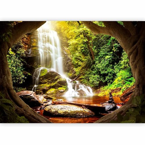 murando - Photo Wallpaper Waterfall 350x256 cm / 137.8 x 96.5 - Non-Woven Premium Art Print Fleece Wall Mural Decoration Poster Picture Design Modern - Landscape Nature Forest c-C-0450-a-a
