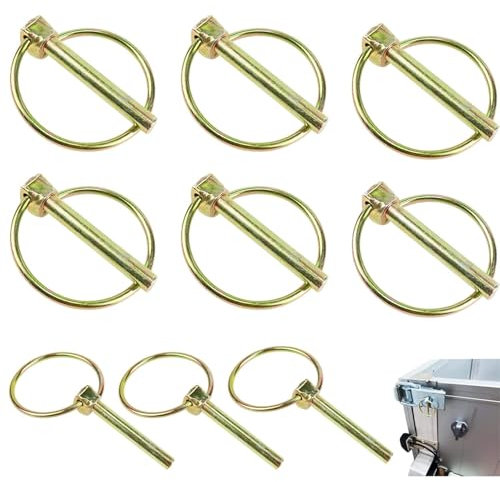 SDwfxd 10 Pièce Goupilles Clips, m6 x 42mm Acier Zingué Goupilles Fendues, Goupille D'arrêt pour Tracteur, Remorque, Camion, Véhicules Agricoles, Tondeuse, Pelle
